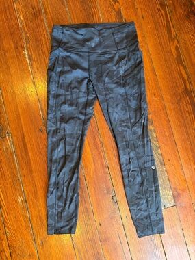 lululemon Black & Charcoal Camo Leggings